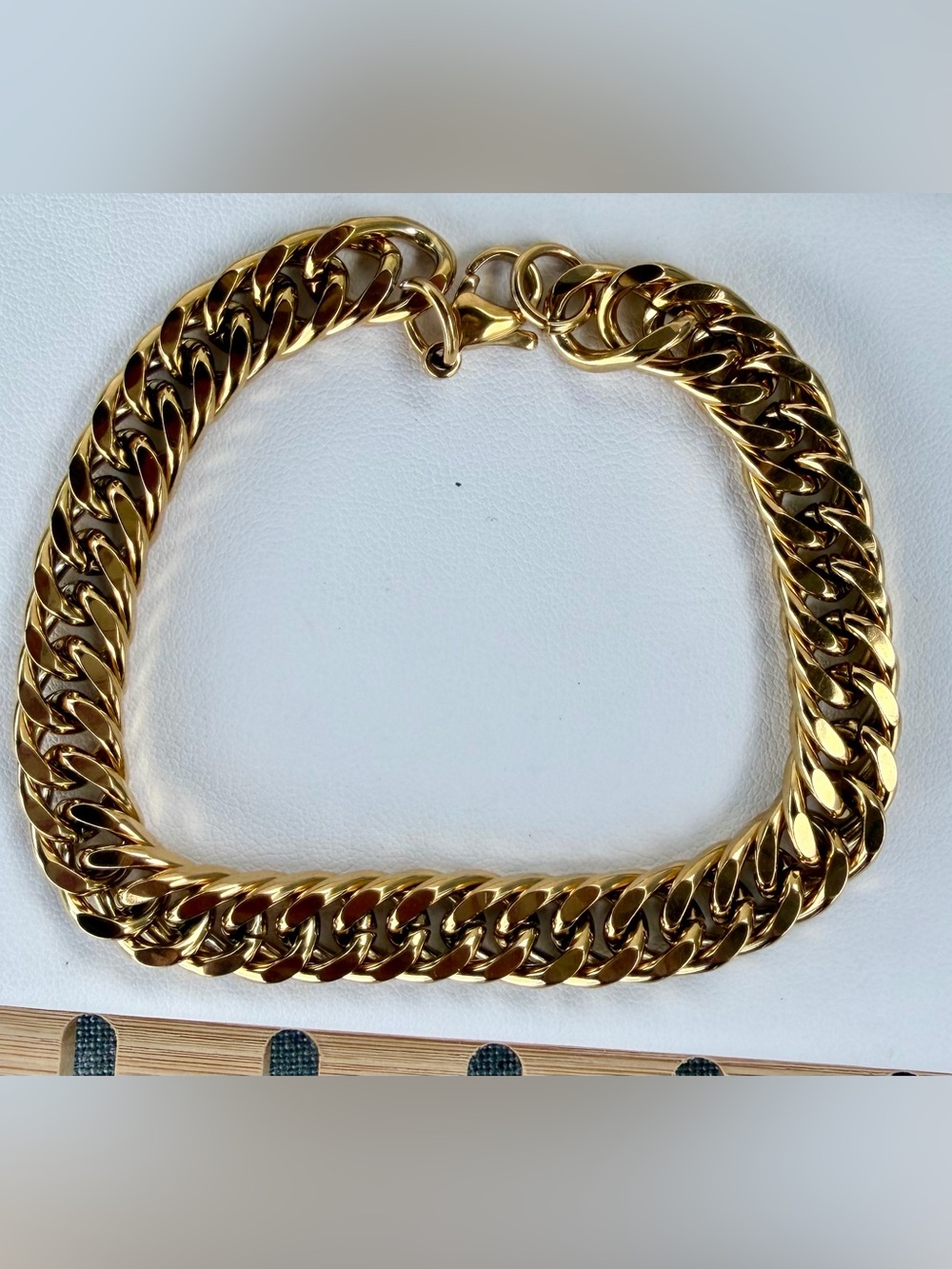 Classic Gold Curb Chain Bracelet - Polished Gold Finish